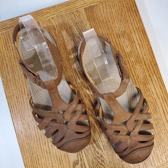 Baretrap Feena Sandal Women Size 7.5M Brown Strappy Adjustable Hook Loop Comfort - Picture 6 of 8